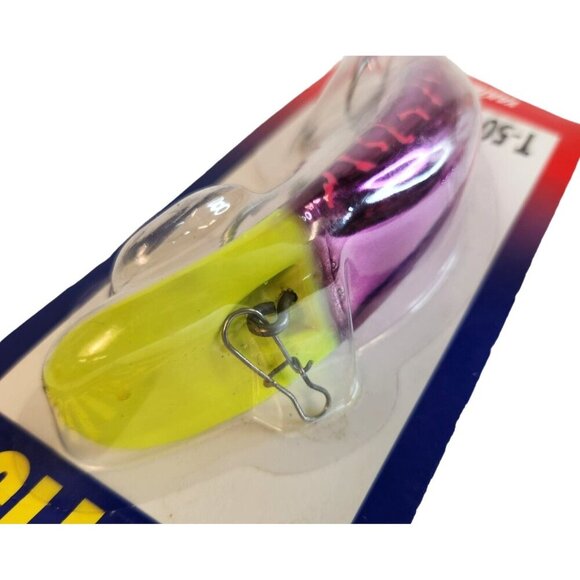Yakima Bait Original Flatfish T-50 Fishing Lure Met Purple Pink Tiger Made USA - Picture 8 of 8
